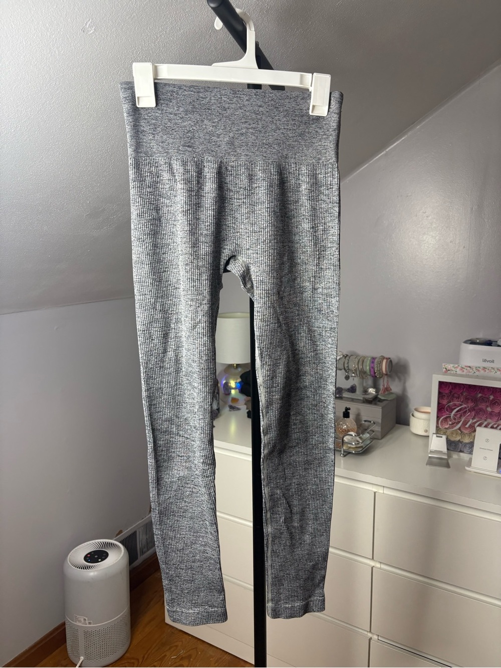Colsie Heather Gray Ribbed Kids Leggings